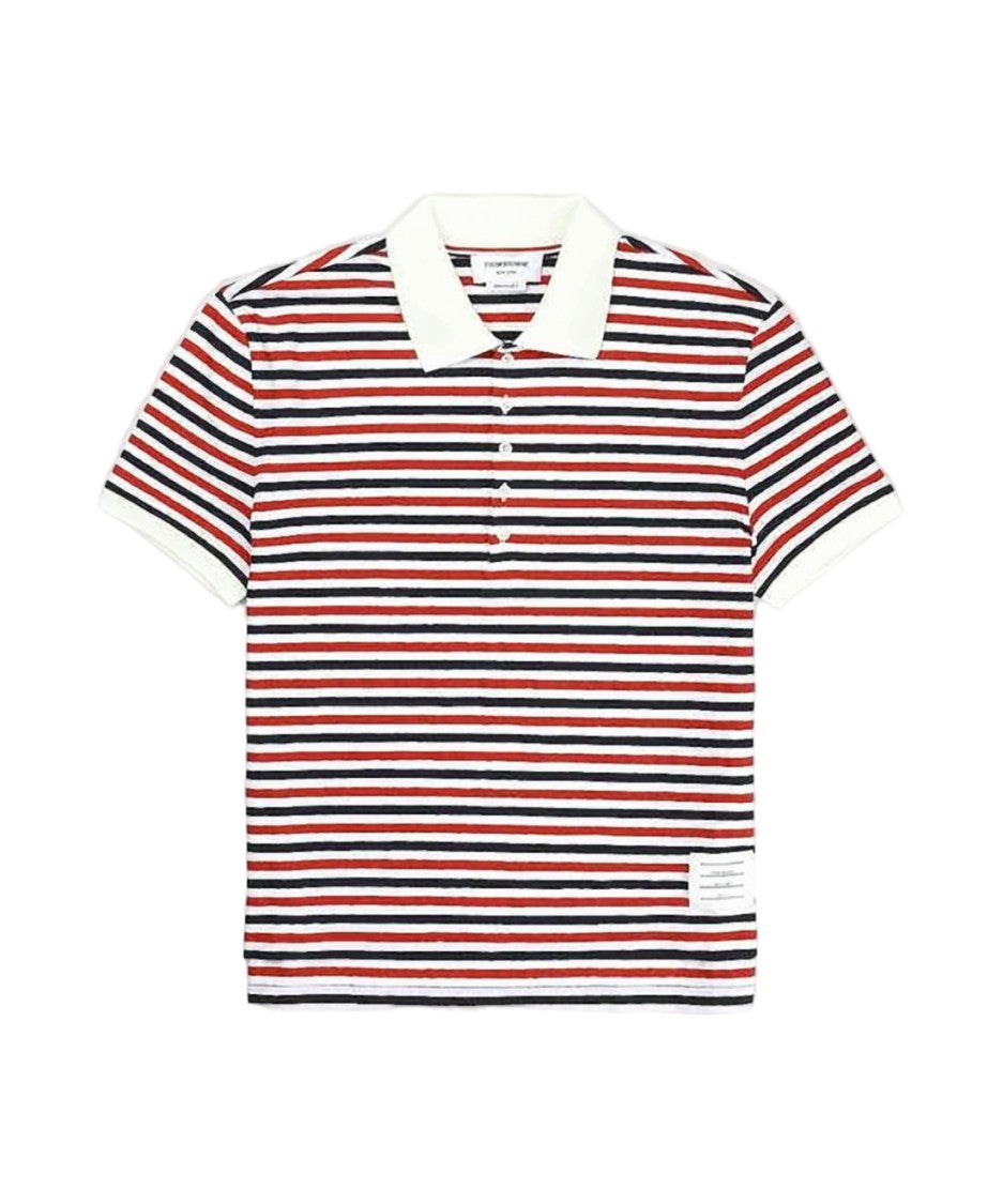 Thom Browne Striped Polo Shirt With Classic Collar