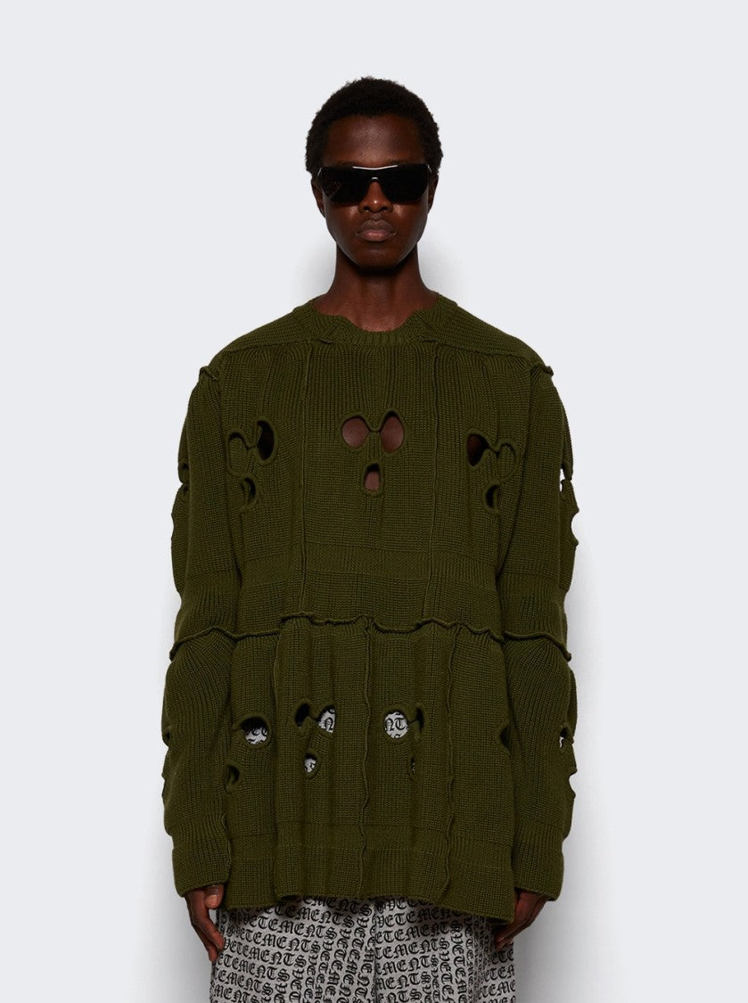 Vetements Balaclava Sweater Khaki