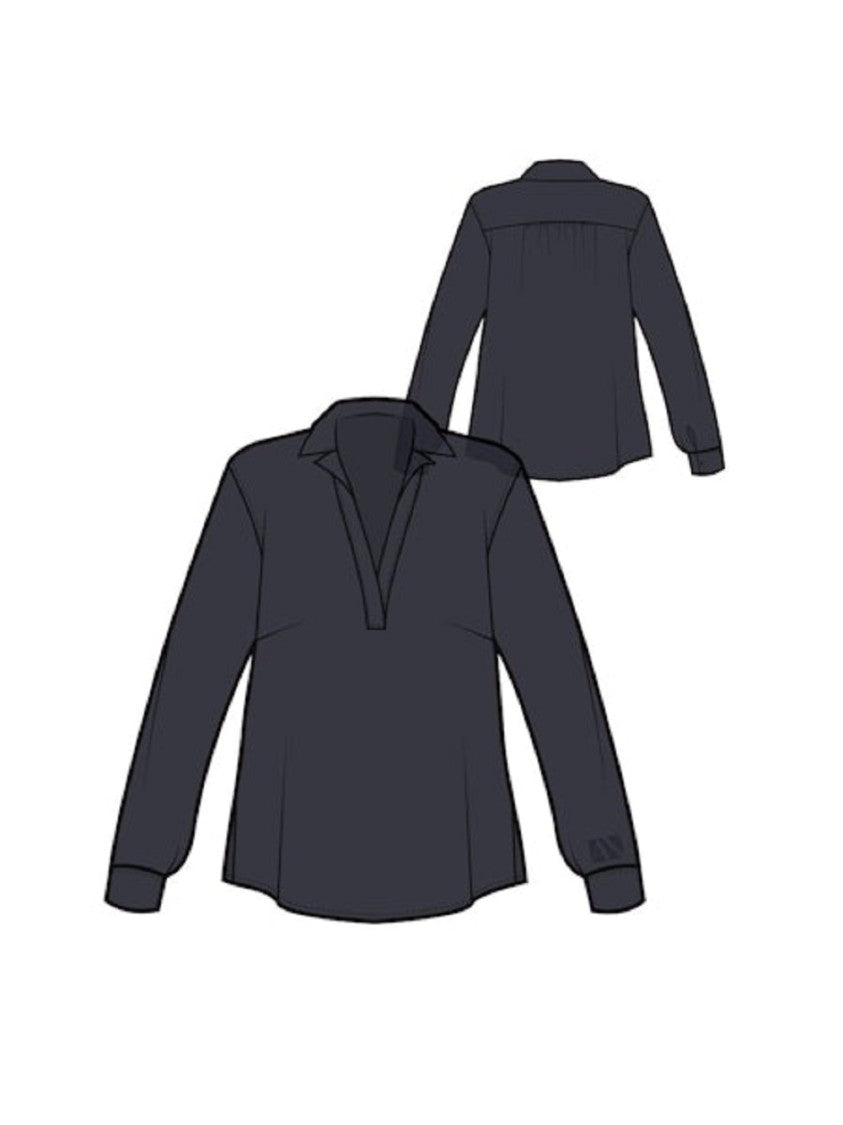 Armani Exchange Long-Sleeved Viscose Crepe Shirt With Classic Collar