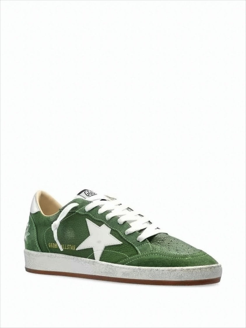 Golden Goose Green Goatskin Low-Top Sneakers