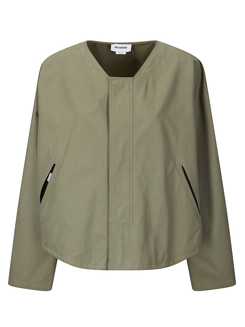 Hed Mayner Green Camicia Short Cotton Shirt