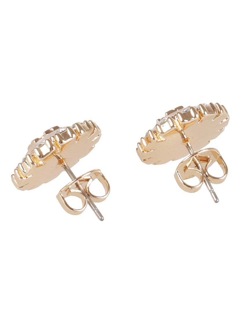 Tory Burch Circular Mother Of Pearl Inlay Earrings