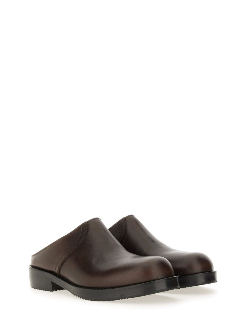 Dries Van Noten Polished Calf Leather Clogs