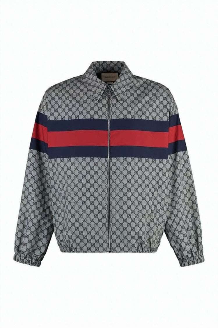 Gucci Cropped Bomber Jacket With Bold Stripe