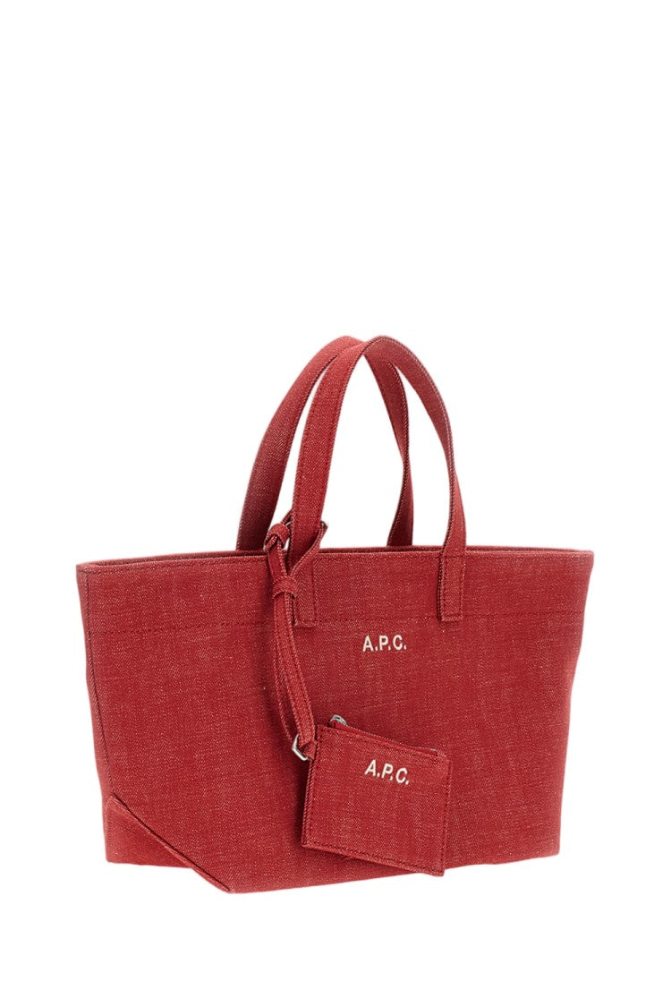 A.P.C. Red Le Drummer Toile Small Tote Bag