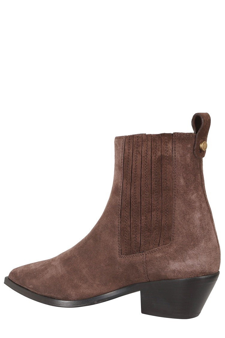 Roberto Festa Cocoa West Suede High Heel Leather Ankle Boots