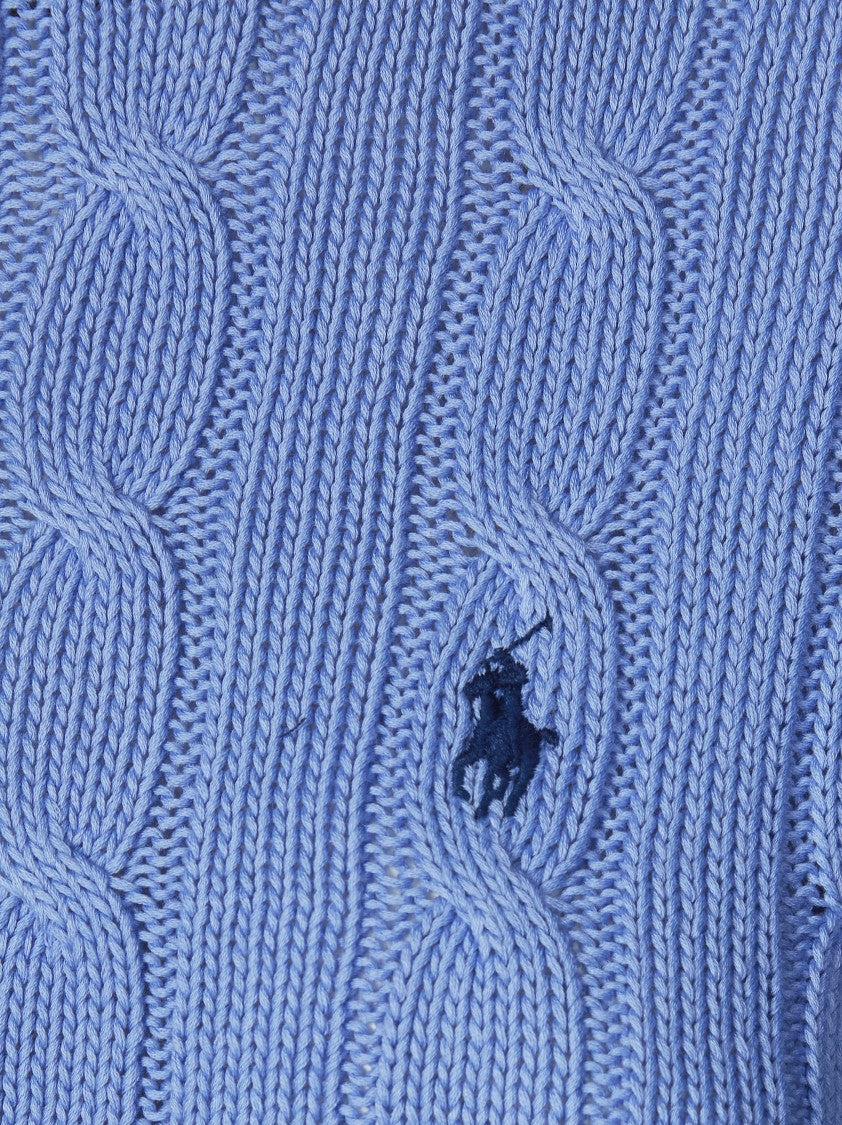 Polo Ralph Lauren Treccia Cable Knit Fitted Crewneck Sweater