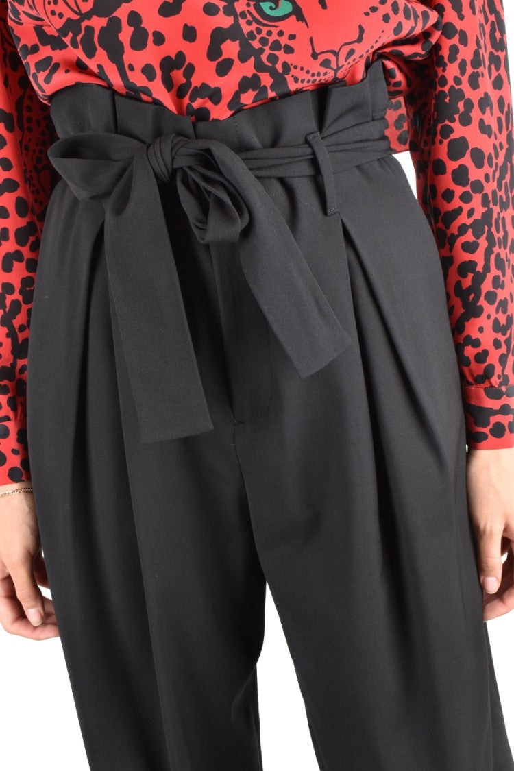Red Valentino High-Waisted Paperbag Trousers With Wide Belt