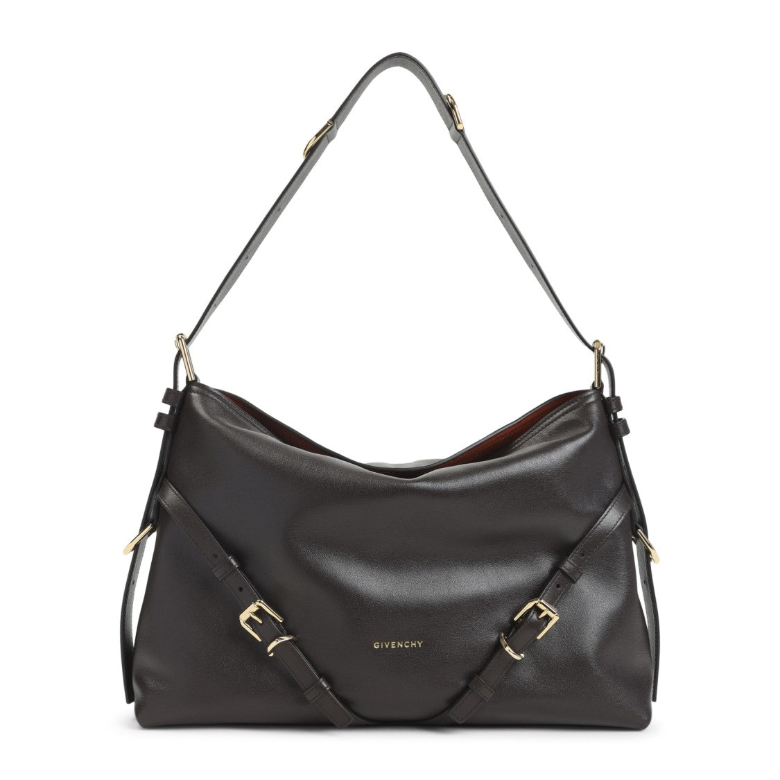 Givenchy Voyou Medium Dark Brown Calf Leather Handbag