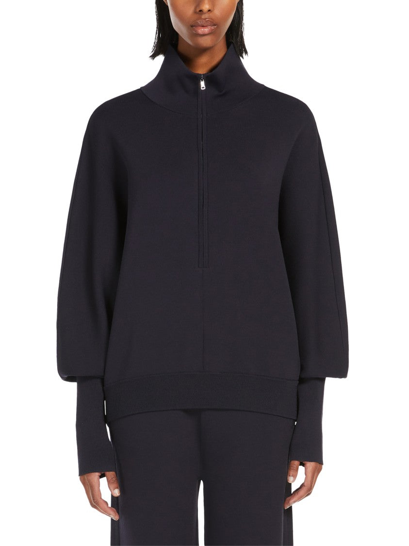 Max Mara High Collar Half-Zip Sweater