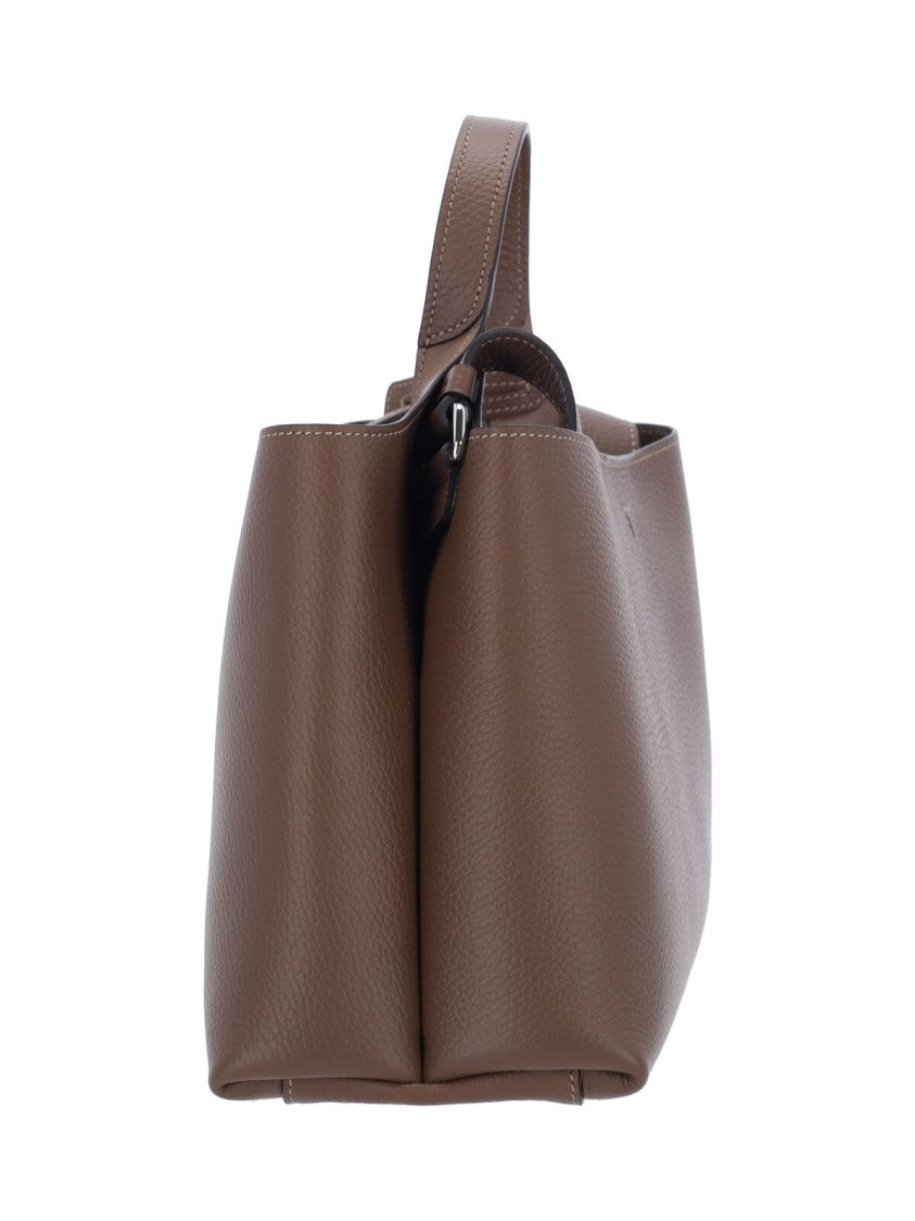 Tod's "Apa" Handbag In Brown Calfskin, Top Handle
