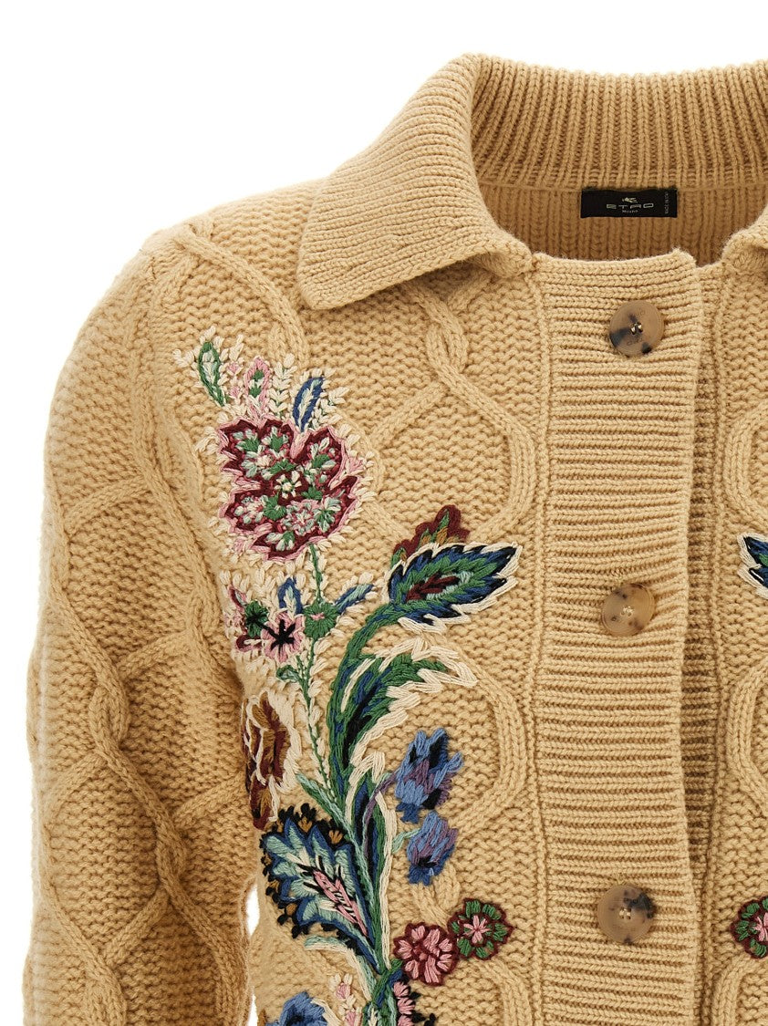 Etro Floral Embroidery Knitted Cardigan