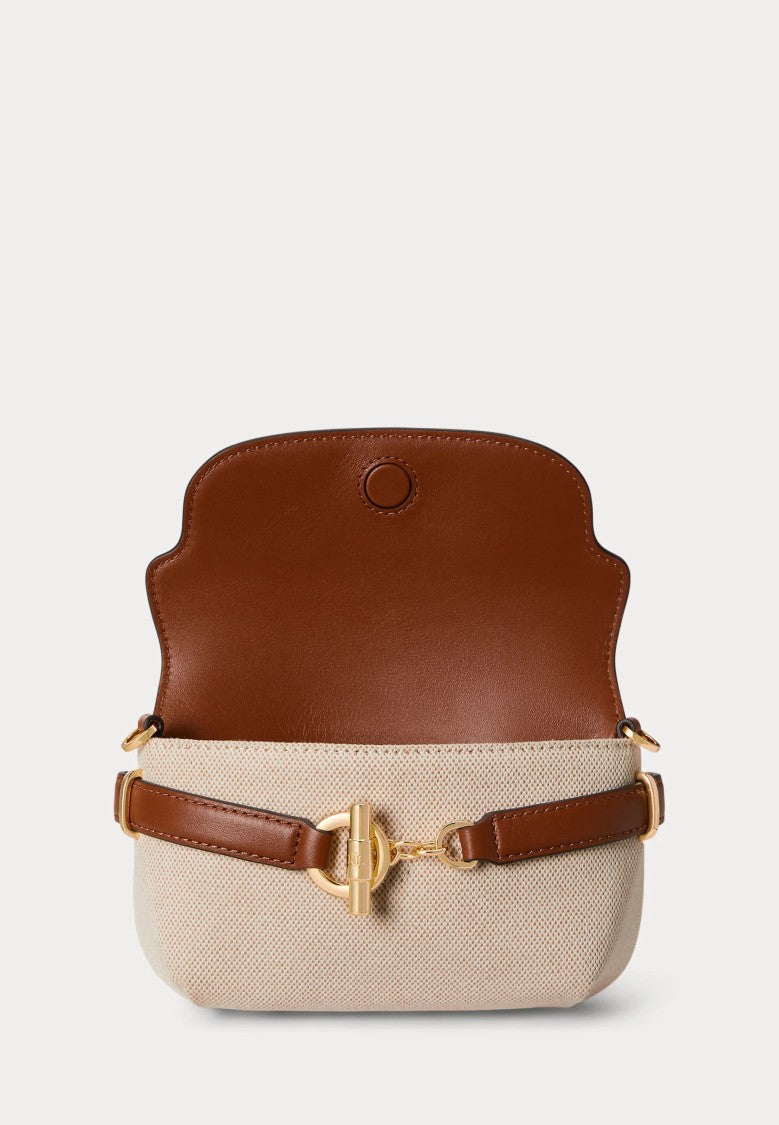 Lauren Ralph Lauren Structured Shoulder Bag With Smooth Leather Flap
