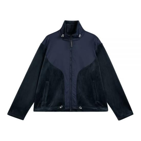 J Lindeberg High Collar Jacket With Textured Fabric Panels