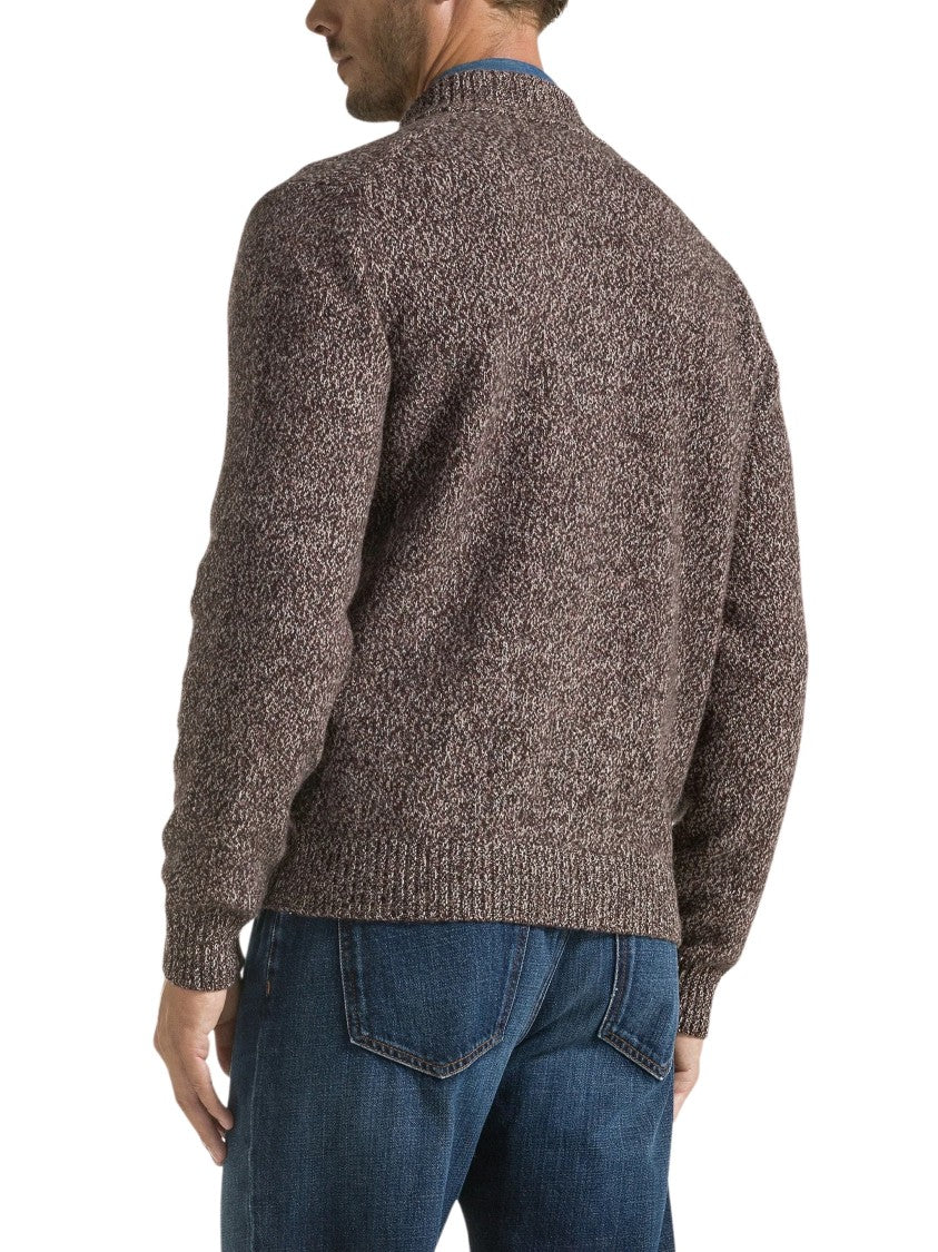 Seventy Venezia Textured High Neck Wool-Blend Cardigan