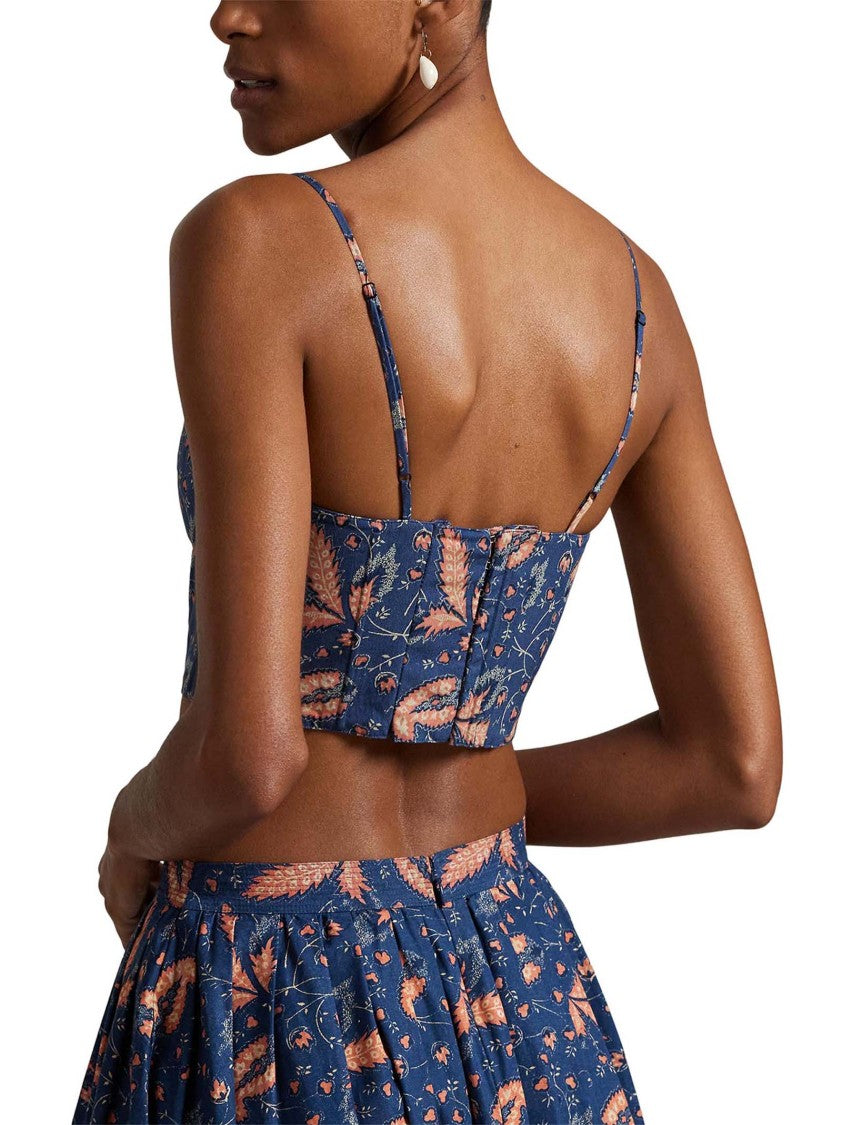 Polo Ralph Lauren Tailored Bustier Top With Prairie Flower Motif