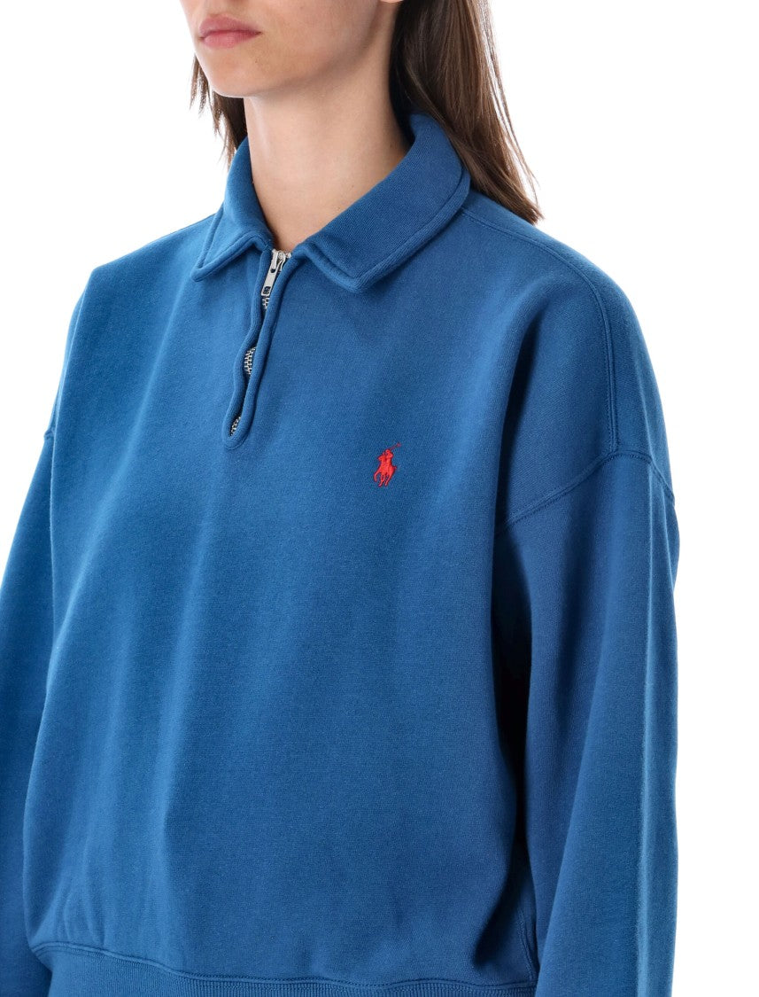 Polo Ralph Lauren Relaxed-Fit Half-Zip Sweatshirt With Polo Collar And Embroidered Logo