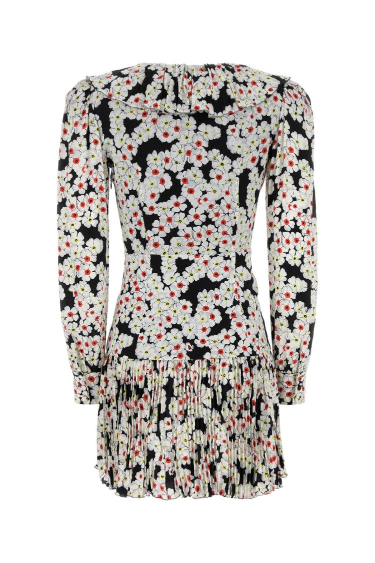 Alessandra Rich Printed Silk Mini Dress