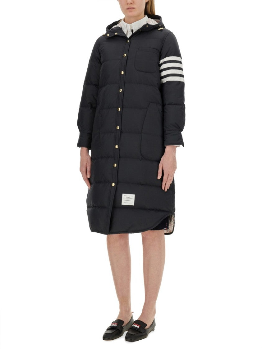 Thom Browne Quilted Long Puffer Jacket With Hood