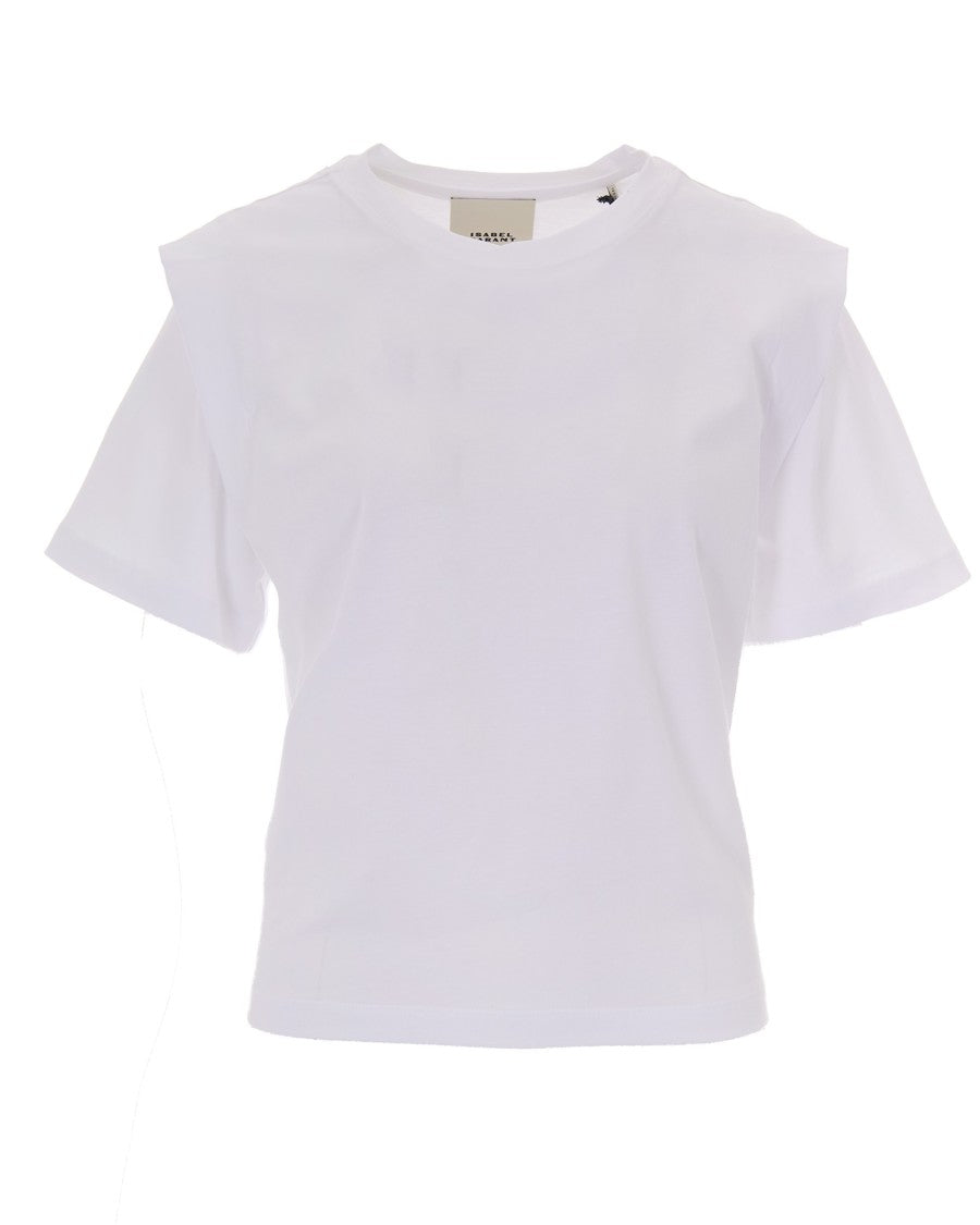 Isabel Marant Structured Puff-Sleeve White Cotton T-Shirt