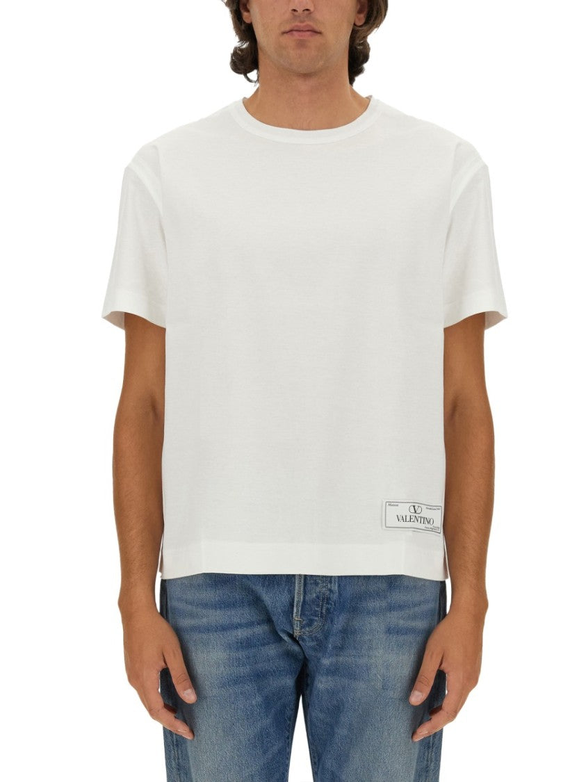 Valentino Classic Crew Neck T-Shirt With Logo Patch