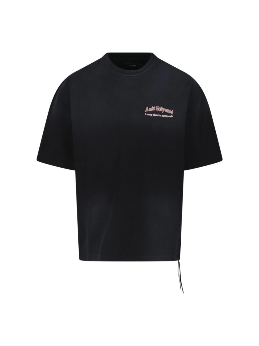 Amiri Black Hollywood Printed Cotton T-Shirt