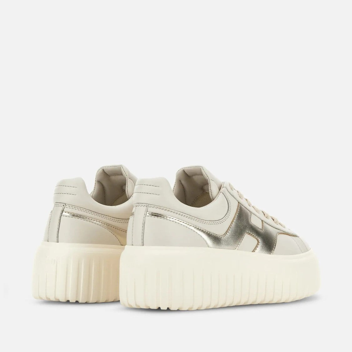 Hogan H-Stripes Lace-Up Sneakers In Sheepskin And Calfskin