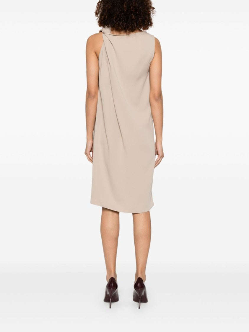 Parosh Knee-Length Sleeveless Dress With Draped Detail