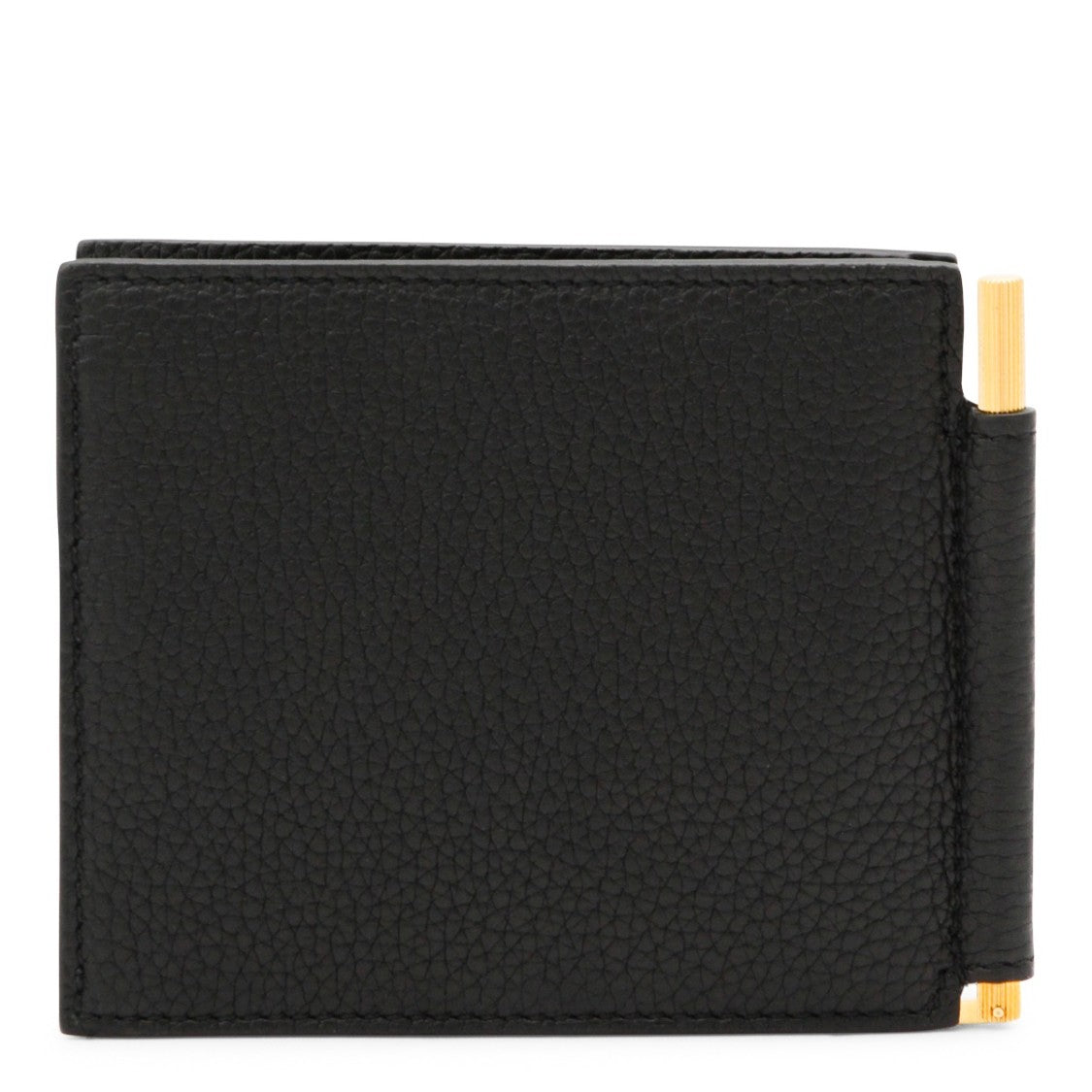 Tom Ford Textured Leather Bifold Wallet With Gold Embossed Logo