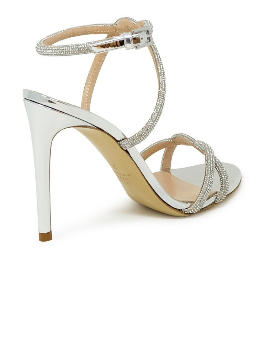 Ninalilou Silver/Swaroski Leather Sandal