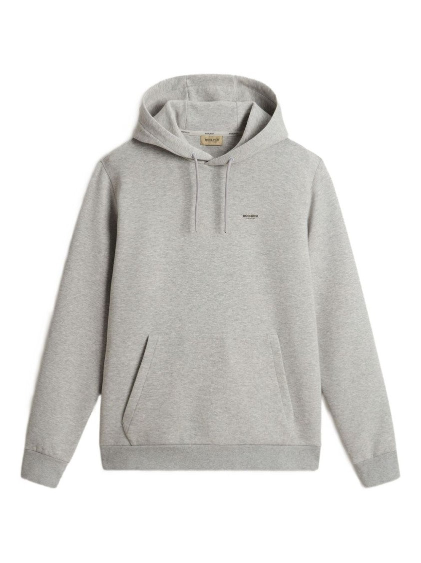 Woolrich Light Grey Hoodie With Adjustable Drawstring