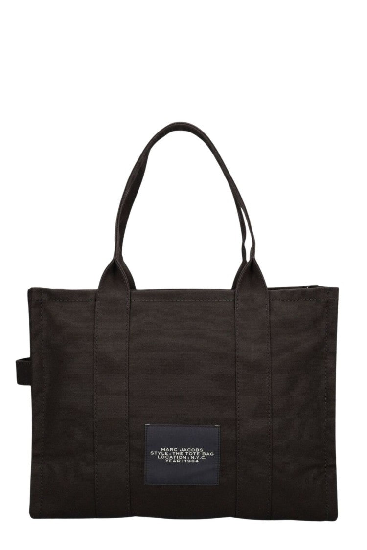 Marc Jacobs Black The Large Tote Top-Zip Cotton Tote Bag