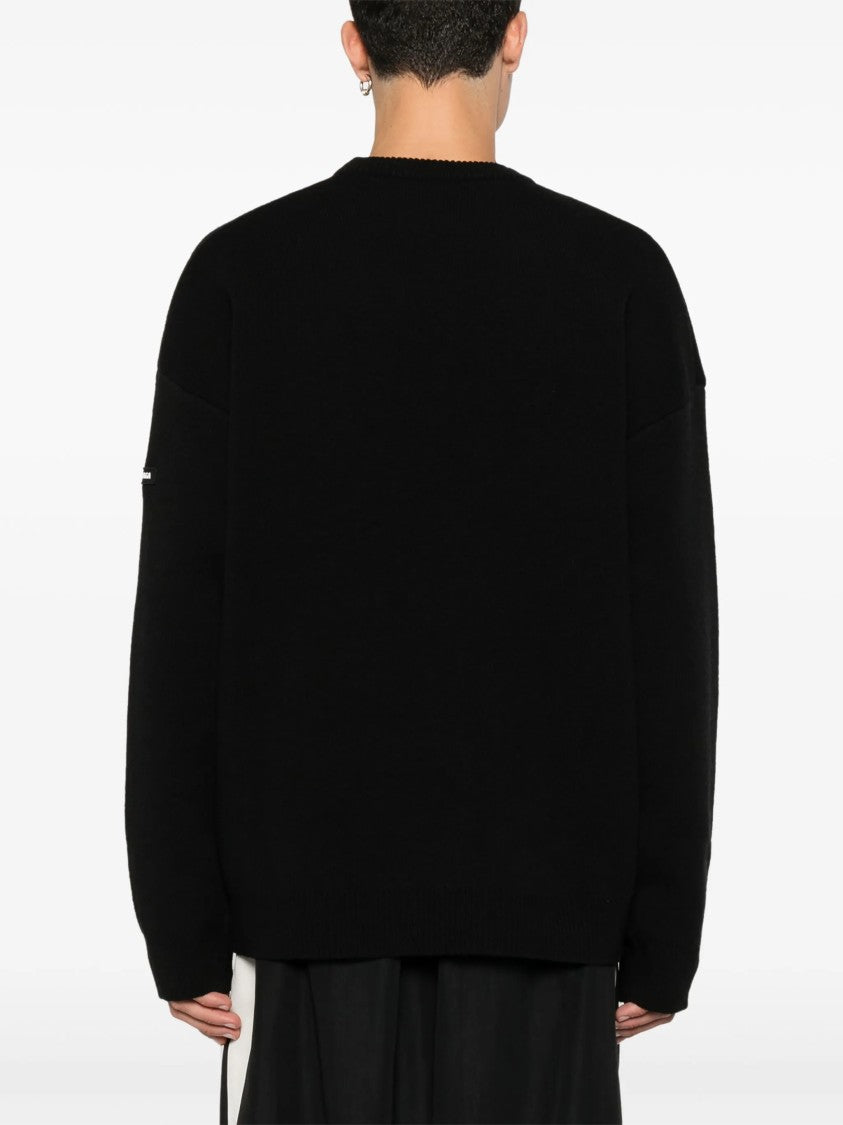 Balenciaga Black Relaxed Fit Crew Neck Sweater