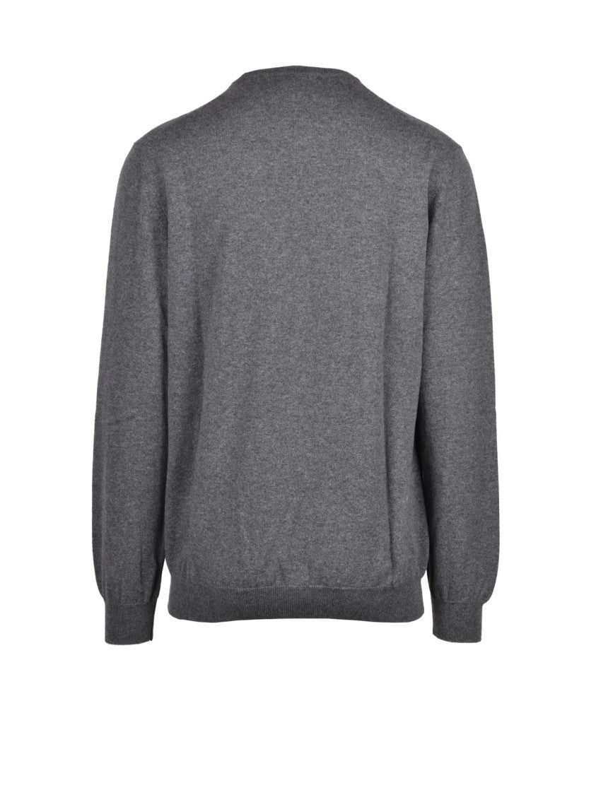 Alpha Studio Cashmere Crewneck Pullover With Fine Knit Texture