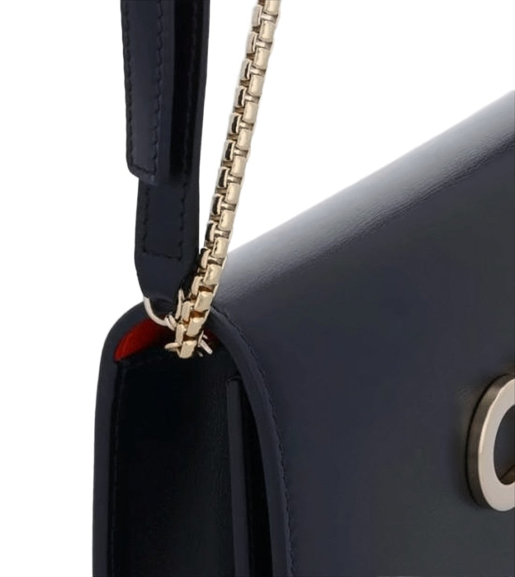 Ferragamo Rectangular Black Calf Leather Shoulder Bag