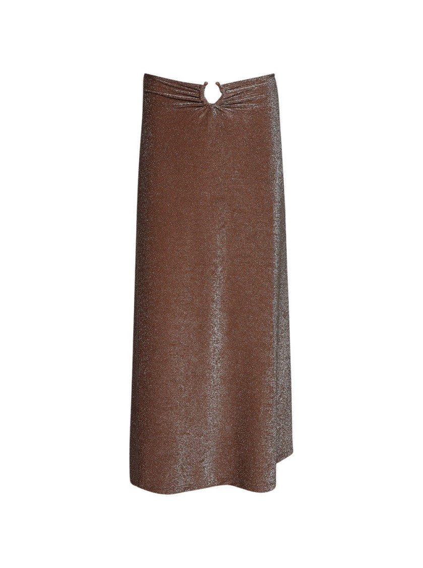 Johanna Ortiz Rainstorm Midi Skirt Dark Chocolate