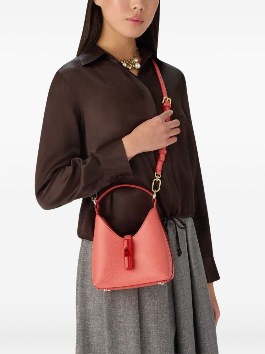 Furla Pink Glossy Clasp Shoulder Bag