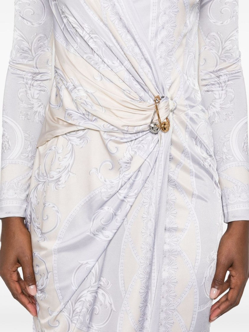 Versace Knee-Length Dress With Medusa Safety Pin Detail