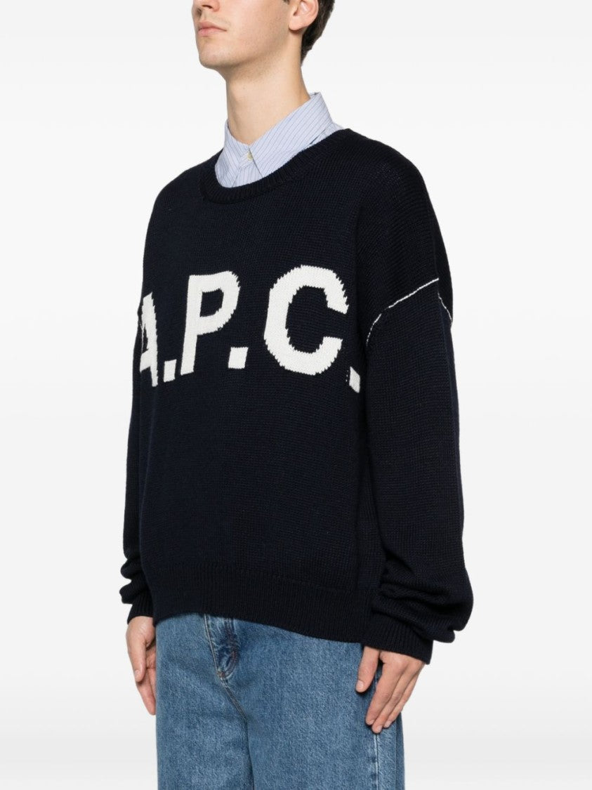 A.P.C. Black Crew Neck Wool Sweater