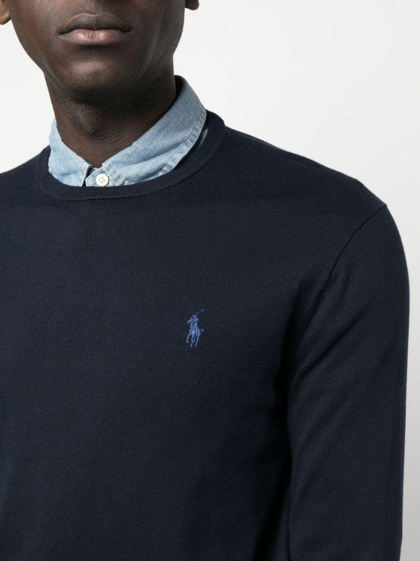 Polo Ralph Lauren Dark Navy Sweater Crew Neck Cotton Sweater