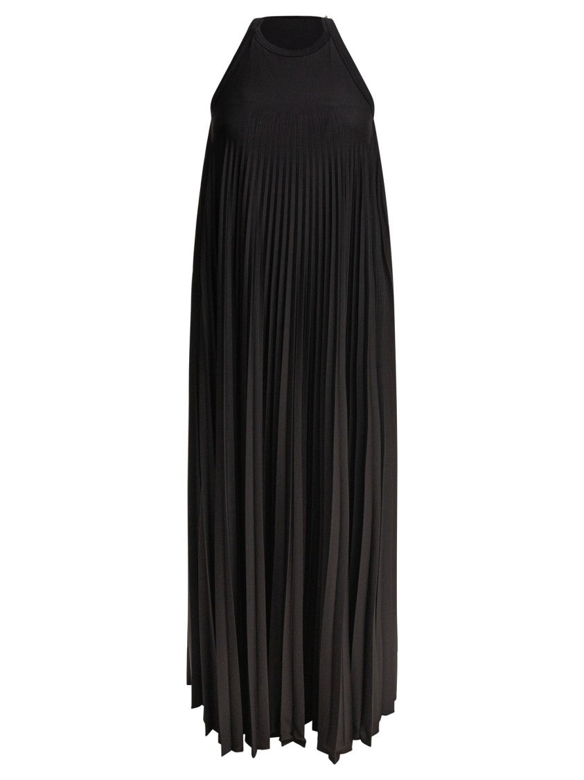 Max Mara High-Neck Pleated Midi Dress