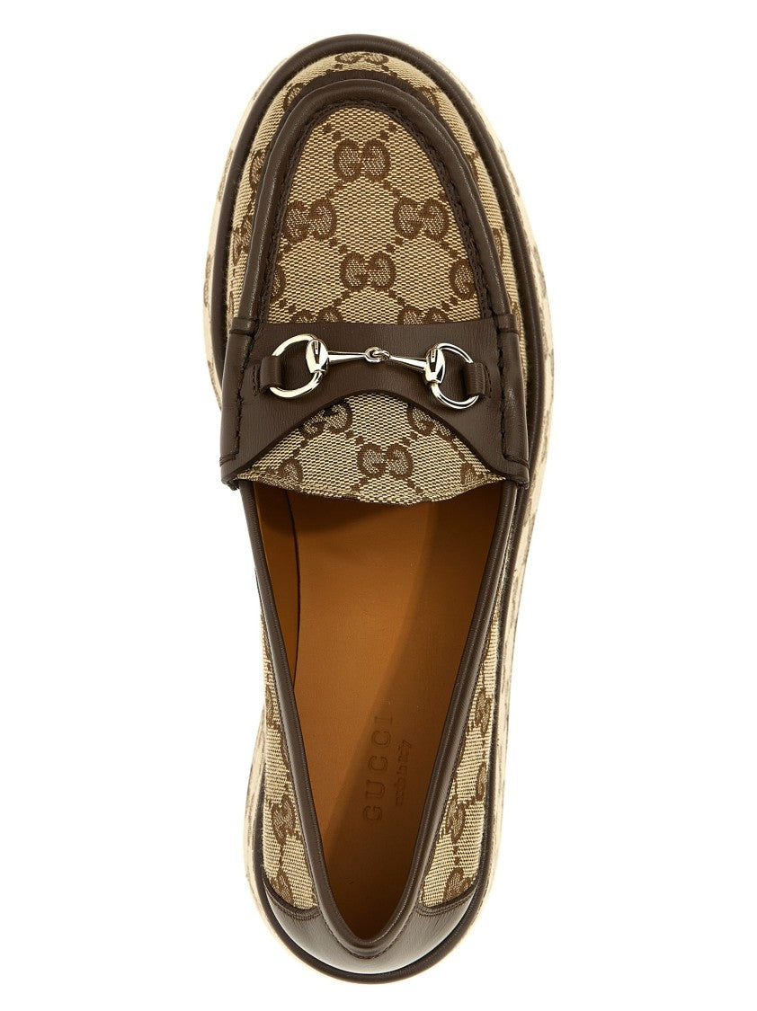 Gucci Platform Loafers In Signature Monogram Fabric