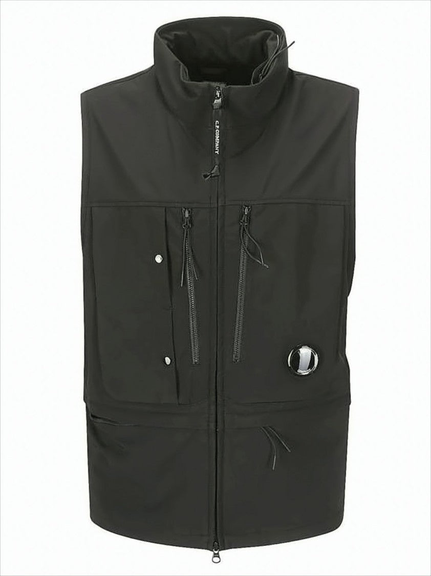 C.P. Company High Collar Sleeveless Vest With Innovative Lens Detail