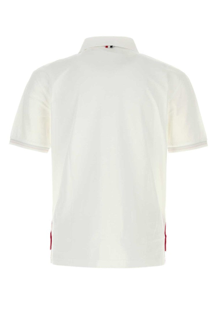 Thom Browne White Piquet Polo Shirt