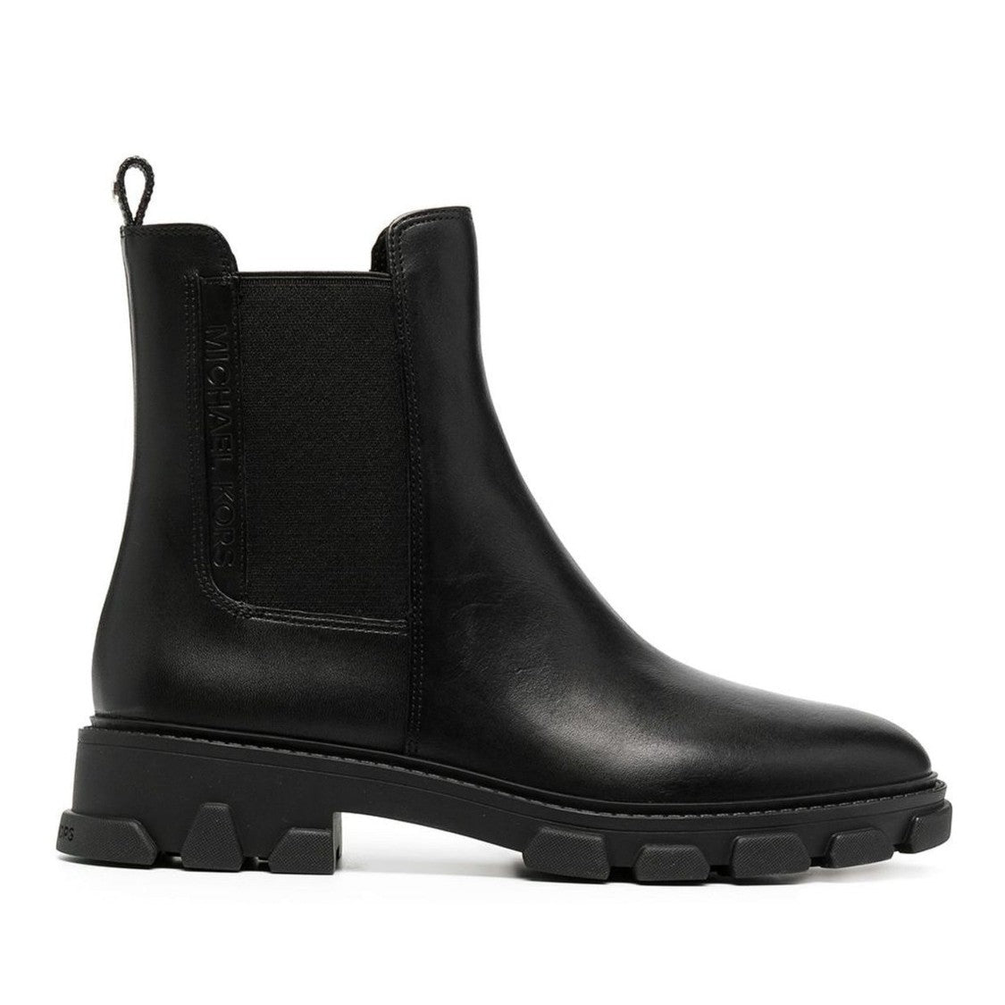 Michael Kors Black Ridley Leather Chunky Elastic Panel Boots