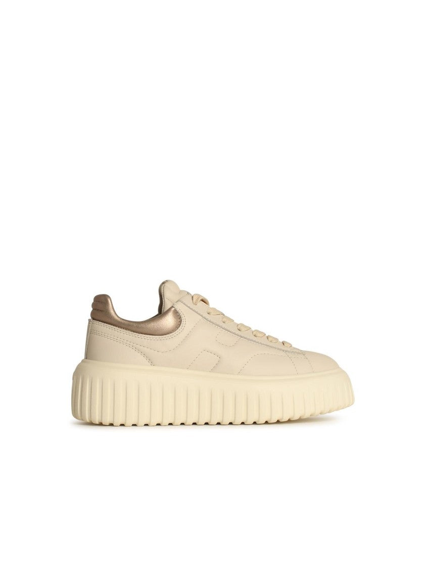 Hogan 'H-Stripes' Beige Leather Sneakers