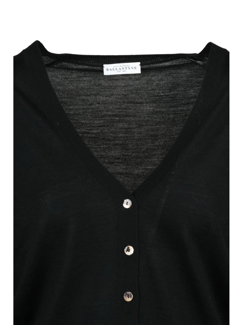 Ballantyne Black Wool Short Cardigan