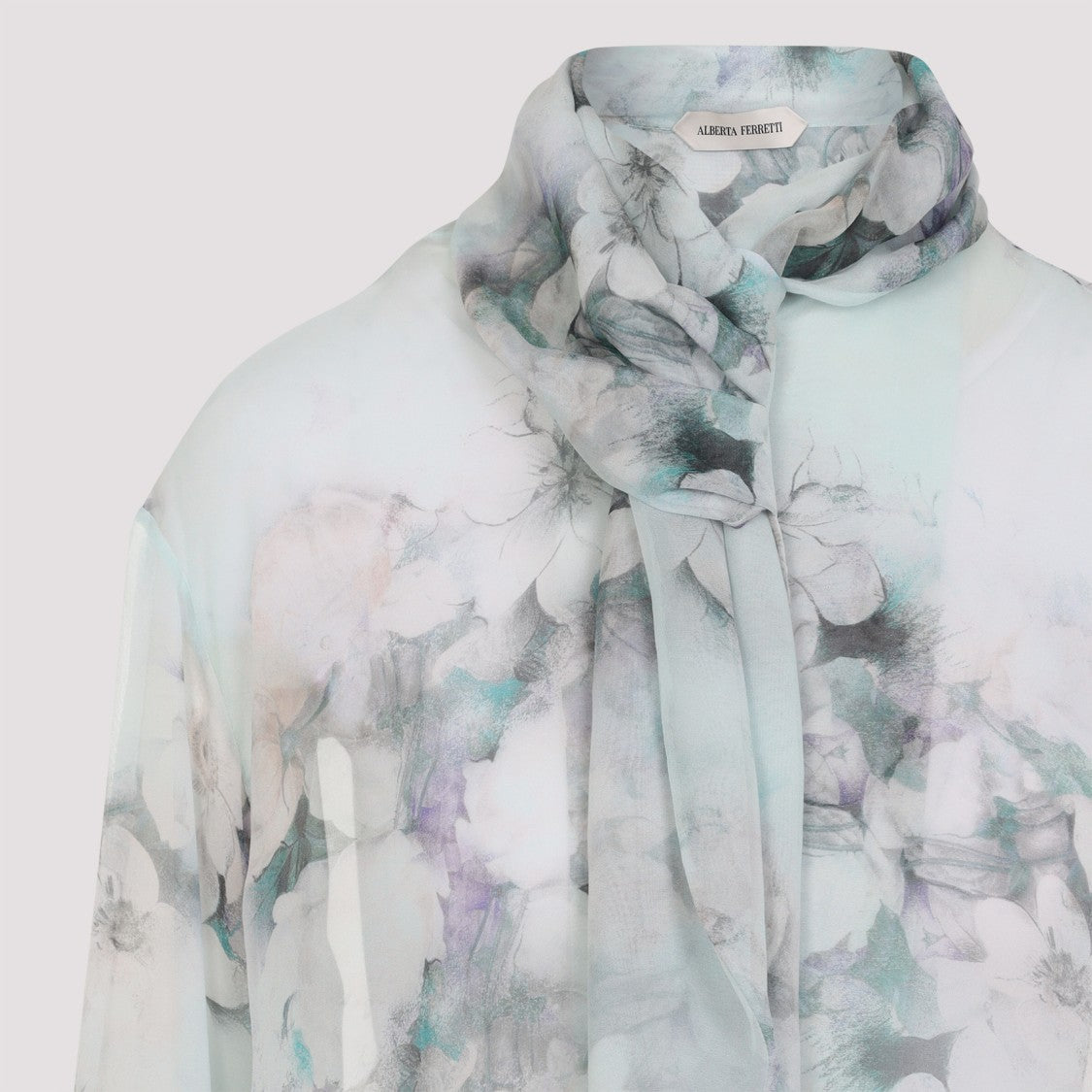 Alberta Ferretti Light Blue Chiffon Shirt