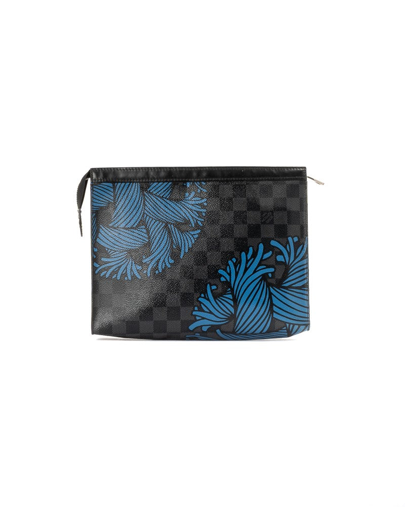 Louis Vuitton Black Damier Graphite Voyage Rope Mm Canvas Clutch