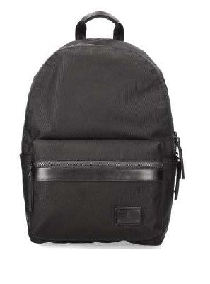 Premiata Minimalist Black Backpack With Padded Straps And Leather Trim